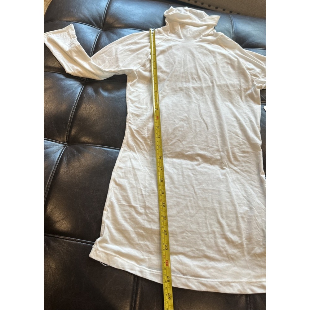 Free People Women Sze Small Modern Turtleneck Shirt Optic White 3/4 Basic Layer - Picture 8 of 13